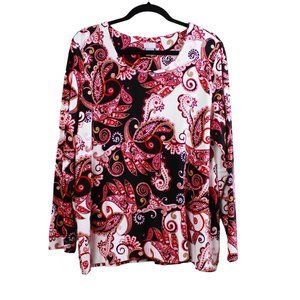 Chico’s Spicy Red Paisley Layering Tee